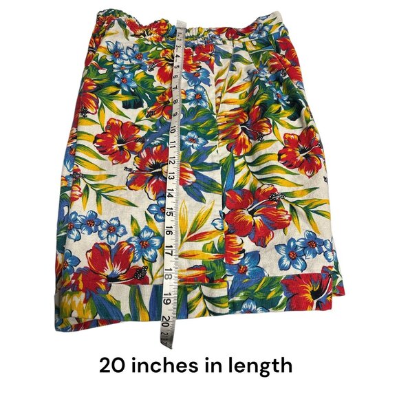 Adam Douglass Adrianna Papell Womens Tropical Floral Print Linen & Cotton Short - Picture 5 of 6